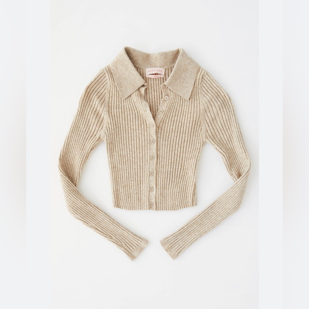 Urban Outfitters “Skyler Ribbed Button-up Cropped Sweater” - Size Medium